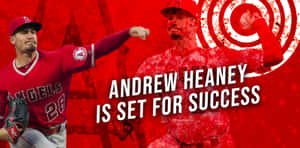 Andrew Heaney In Action On The Baseball Mound Wallpaper