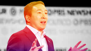 Andrew Yang Orange Edit Wallpaper