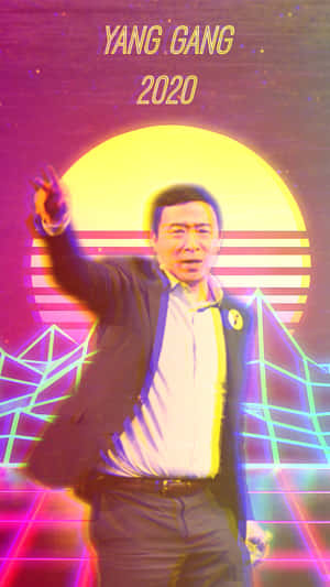 Andrew Yang Retro Wallpaper