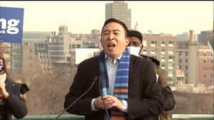 Andrew Yang Wearing Scarf Wallpaper