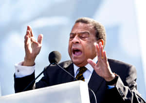 Andrew Young During Intense Speech Wallpaper