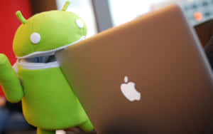 Android Eating Apple Macbook Wallpaper