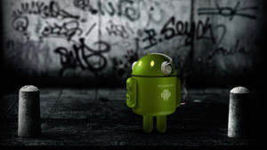 Android Robot Painted In Street Art Wallpaper