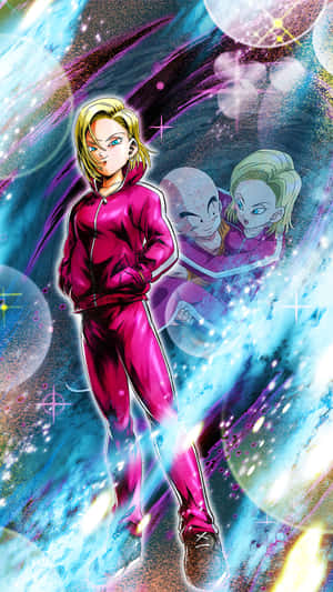 Android18 Cosmic Power Illustration Wallpaper