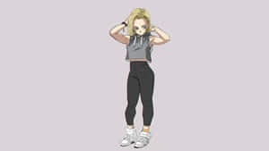 Android18 D B Z Standing Pose Wallpaper