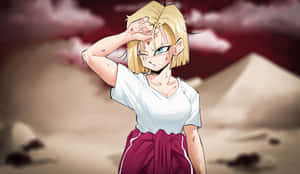 Android18 Desert Stance Wallpaper