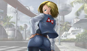 Android18 Futuristic Cityscape Wallpaper