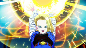 Android18 Power Display Dragon Ball Wallpaper