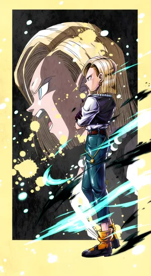 Android18 Power Up Illustration Wallpaper