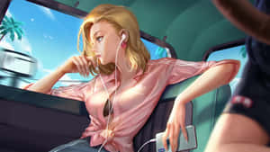 Android18 Relaxed Ride Artwork Wallpaper