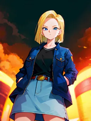 Android18 Standing Confidently Wallpaper