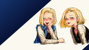 Android18 Twin Expressions Artwork Wallpaper