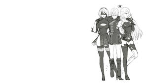 Androids Bringing Creative Excelence To Nier Automata Wallpaper