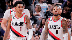 Anfernee Simons With Point Guard Damian Lillard Wallpaper