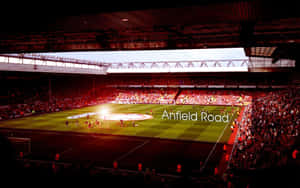 Anfield Stadium Sunset Warmup Session Wallpaper