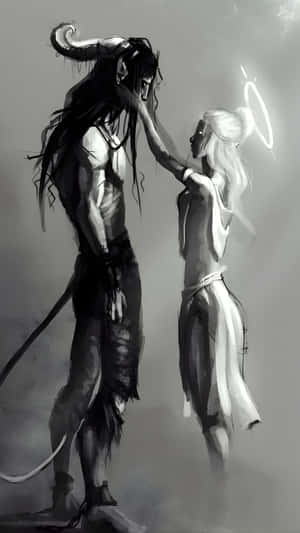Angel And Demon Forbidden Love Wallpaper