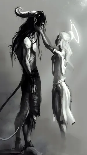 Angel And Demon Forbidden Love Wallpaper