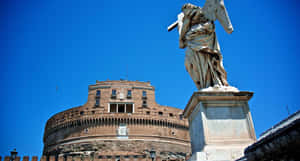 Angel Carrying The Cross At Castel Santangelo Wallpaper