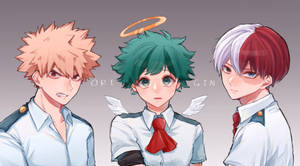 Angel Deku X Todoroki X Bakugou Wallpaper