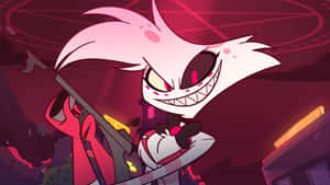 Angel Dust Animated Character Grin Wallpaper