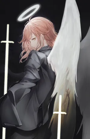 Angel Girl With Peach Hair Wallpaper