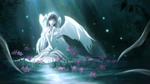 Angel In Mystical Alien Landscape Wallpaper