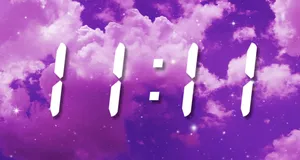 Angel Number1111 Purple Clouds Wallpaper