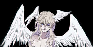 Angel With White Wings Anime Character Wallpaper