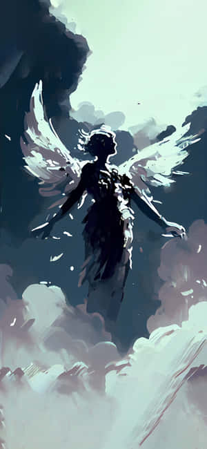 Angelic Figure With Majestic Wings Wallpaper