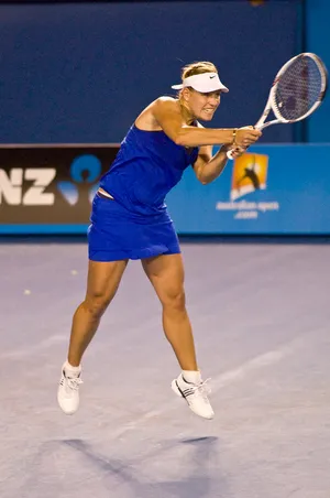 Angelique Kerber In An All Blue Outfit Wallpaper