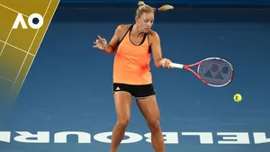 Angelique Kerber Striking The Ball Wallpaper