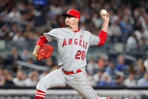 Angels Pitcher Action Shot Wallpaper