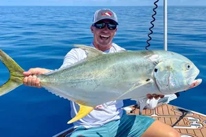 Anglerwith Large Jack Fish Wallpaper