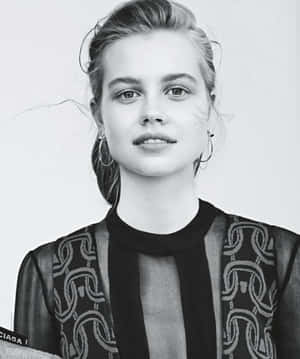 Angourie Rice Blackand White Portrait Wallpaper