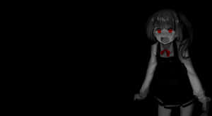 Angry Anime Girl Red Eyes Black Background Wallpaper