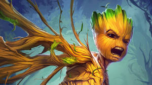 Angry Cartoon Groot Wallpaper