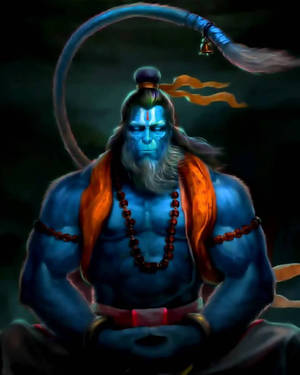Angry Hanuman Meditating Wallpaper
