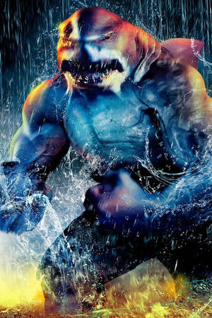 Angry King Shark In The Rain Wallpaper