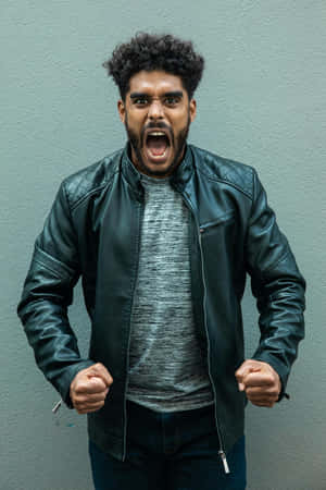 Angry Manin Leather Jacket Wallpaper