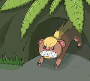 Angry Pokémon Yungoos In Tunnel Wallpaper