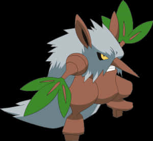 Angry Shiftry Looking Right Wallpaper