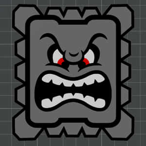 Angry Thwomp Character Art Wallpaper