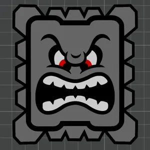 Angry Thwomp Character Art Wallpaper