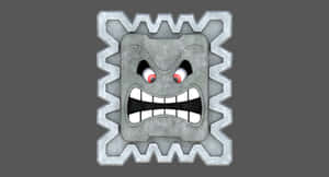 Angry Thwomp Character Wallpaper