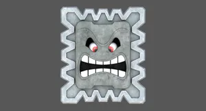 Angry Thwomp Character Wallpaper