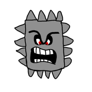 Angry Thwomp Illustration Wallpaper