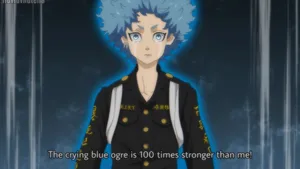 Angry Tokyo Revengers Crying Blue Ogre Wallpaper