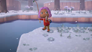 Animal Crossing Winter Fishing Wallpaper