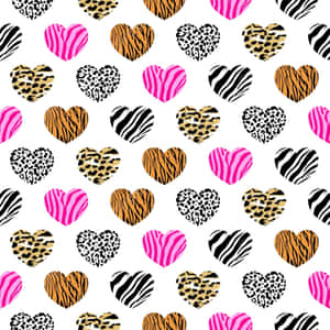 Animal_ Print_ Hearts_ Pattern Wallpaper