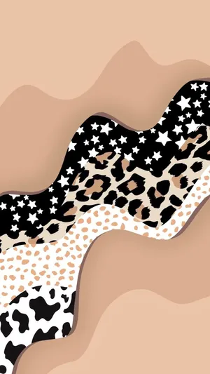 Animal Print Waves Aesthetic Wallpaper
